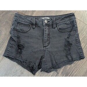 Guess Women's Jeans Shorts Black Size 25 High Rise Cut Offs